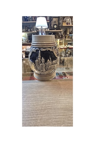 Vintage Seramik Bira Kupası Antwerpen Temalı Koleksiyonluk Dekoratif Kupa