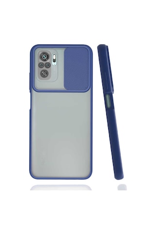 Noktaks - Xiaomi Uyumlu Xiaomi Redmi Note 10s - Kılıf Slayt Sürgülü Arkası Buzlu Lensi Kapak - Lila
