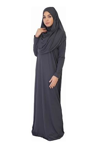 Zehranaz Namaz Elbisesi Fermuarsız Antrasit Gri Namaz Elbisesi Antrasit