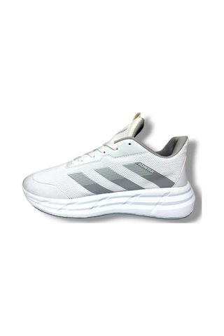 Adistar 018-26 Baskı Deri Anatomik Erkek Sneaker Beyaz Buz Beyaz