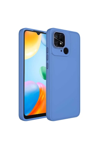 Zore Redmi 10c Kılıf Metal Çerçeve Ve Buton Tasarımlı Silikon Msra Luna Kapak - Lavendery Gray Lavendery Gray