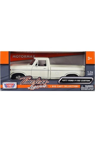 Motormax 1977 Ford F-150 Custom Pickup Beyaz 1/24 Model Araba
