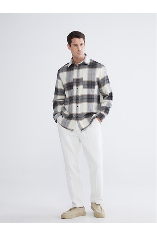 Lcwaıkıkı Classic Bej Loose Fit Ekose Erkek Gömlek