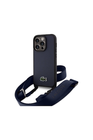 Apple Uyumlu iPhone 15 Pro Max Kılıf Lacoste Lisanslı Pu Pike Desen Askılı İkonik Timsah Logo Yeşil