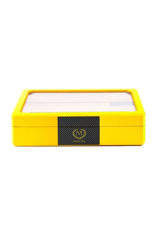 Myon Camlı Mini Humidor Puro Kutusu Sarı 20's