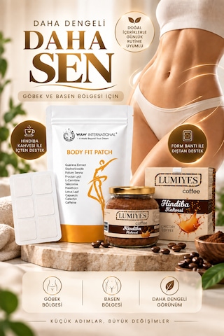Body Fit 30 Lu Göbek Bandı + 100 Gr Lumiyes Detox Kahvesi İçten Ve Dıştan Destek