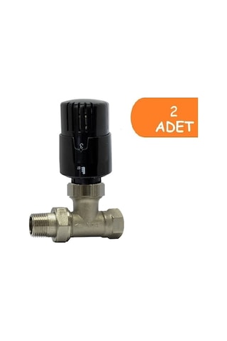 2 Adet Eca Trv4 Termostatik Düz Radyatör Valfi Petek Vanası Siyah 802120117