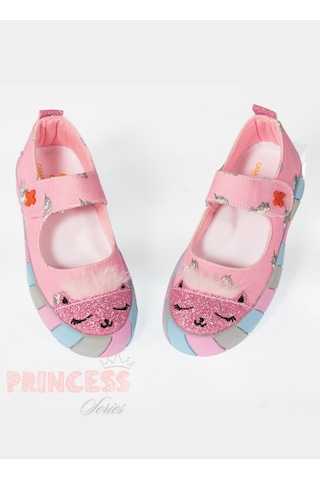 Pembe Kedi Kanvas 3d Kız Çocuk Babet Pembe