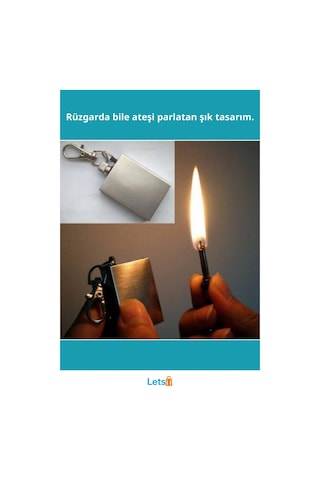 Metal Kibrit Anahtarlık Rüzgar Geçirmez Çakmak Tasarım Çok Renkli