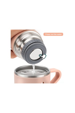 Hangfox Paslanmaz Çelik Isı Saklama Bardağı 500ml, 12 Saat Isı Tutma, Sızdırmaz, Taşınabilir, Ev Ve Dış Mekan İçin - Siyah Pembe