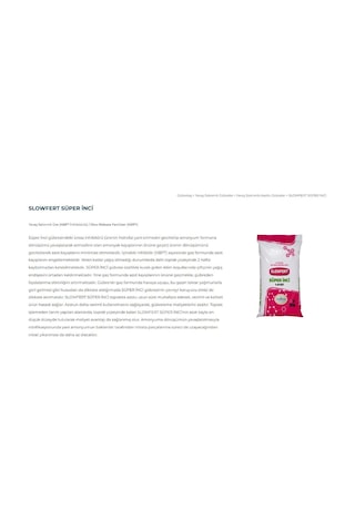 Slowfert Süper Inci Nbpt Inhibitörlü %46 Ure Azotu Yavaş Salınımlı Akıllı Gübre 25 Kg 1 Adet