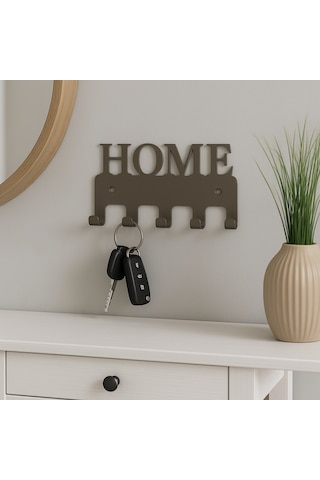 Lunoart Home Yazılı Metal Anahtarlık Askısı Duvar Tipi Anahtar Organizer Vizon