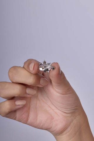 Gümüş Pazarım Damla Taşlı Ayarlamalı 925 Ayar Gümüş Kadın Yüzük Altın - Gümüş