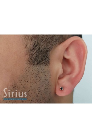 Sirius Pırlanta 0.12 Karat Siyah Tektaş Erkek Küpesi  0815E0040