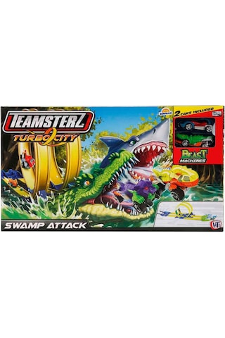 Teamsterz Beast Machines Turbo City Swamp Attack Yarış Pisti - Standart