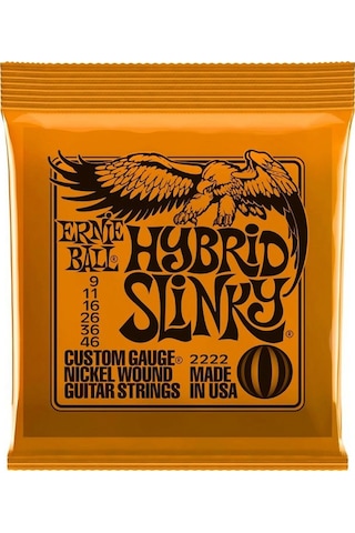 Ernie Ball 2222 Hybrid Slinky Nickel Elektro Gitar Teli (9-46)