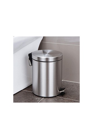 Banyo Tuvalet Balkon Mutfak, Pedallı Paslanmaz Metal Çöp Kovası 3 Litre Standart