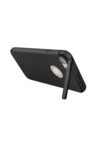 Apple Uyumlu iPhone Baseus Hermit Bracked Case 7 Plus İle Silikon Kılıf Siyah