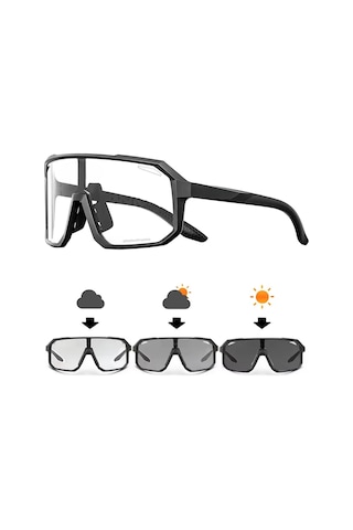 Kendinden Kararan Photochromic Bisiklet Outdoor Gözlük Sürüş Balık Av Gözlükleri Siyah