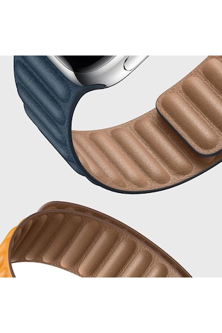 Apple Uyumlu Watch Series 10 42mm Mıknatıslı Deri Kordonkayış-ky24-1