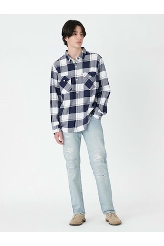 Levi's Erkek Ekose Gömlek Relaxed Fıt Western Gough Plaıd Naval A A1919-0037-5218 Multi-color