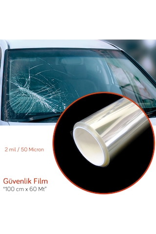 Carub Güvenlik Cam Filmi 100 Cm X 60 Mt Çizilmez 2 Mil/50 Mic Sf50cl Br1221101