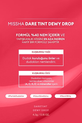 Uzun Süre Kalıcı, Nemli Bitiş Sunan Parlak Tint Dare Tint Dewy Drop Heart Syrup 0 34909642