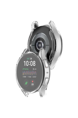 Samsung Galaxy Watch 7 44mm Uyumlu Kasa Ekran Koruyucu 360 Tam Koruma Kılıf Kapak Şeffaf