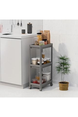 Katlı Tekerlekli Slim Raf Ünitesi 3 Katlı Tekerlekli Ince Raf Ünitesi Mutfak Banyo Kiler Ve Garaj Için Yer Tasarruf Diğer