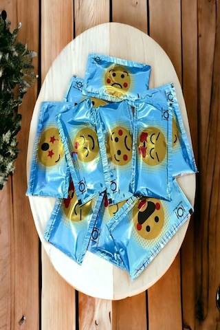 Tek Kullanımlık Islak Mendil 500 Adet 6x10 CM Emoji Baskılı