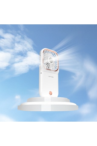 Lenyes Lhf13 Powerbank Özellikli Standlı Portatif Soğutucu El Fanı Beyaz