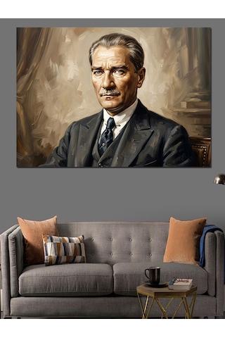 Ulu Önder Mustafa Kemal Atatürk Dekoratif Kanvas - Mdf Ahşap Tablo