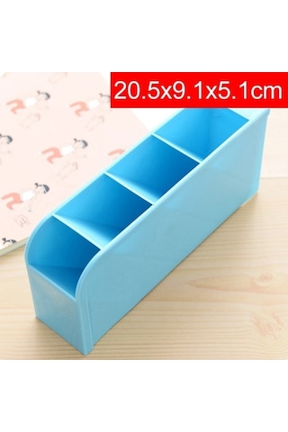 Willowhaven 2 Adet Çok Fonksiyonlu 4 Izgara Masaüstü Kalemlik Ofis Okul Plastik Kutu Masa Kalem Organizatör Mavi Mavi