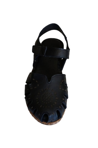 Castle Black 22380 Kadın Hakiki Deri Önü Kapalı Günlük Comfort Sandalet Siyah