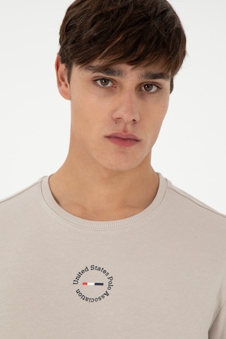 U.S. Polo Assn. Erkek Regular Fit Bisiklet Yaka Taş Sweatshirt 50293436-VR049
