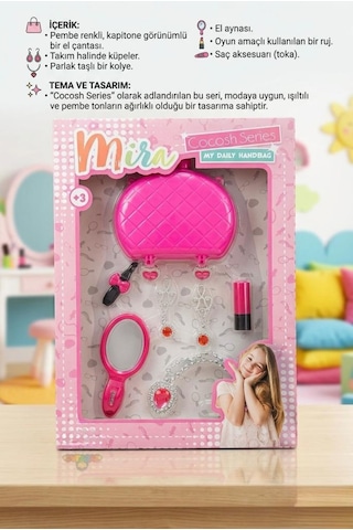Mira Cocosh Serisi 9 Parça Işıltılı Çocuk Çantalı Takı Ve Güzellik Oyun Seti
