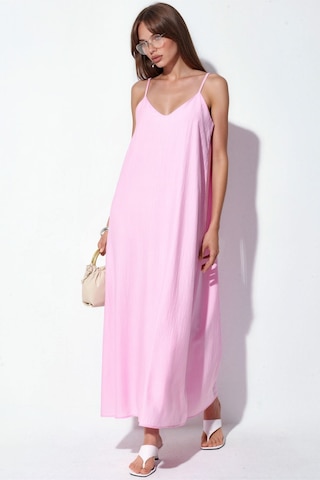 Hiccup Busem Kadın Düz Maxi Slip Elbise Allık Pembe