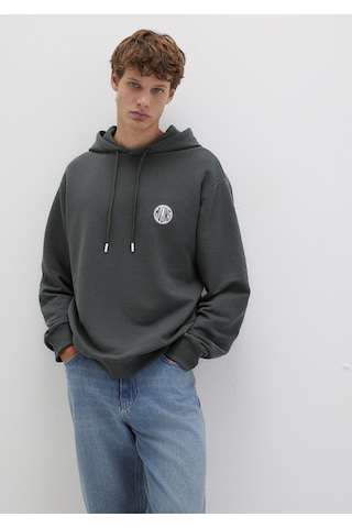 Mavi - Mvjns Logo Baskılı Kapüşonlu Yeşil Sweatshirt 0611786-71598 Yeşil