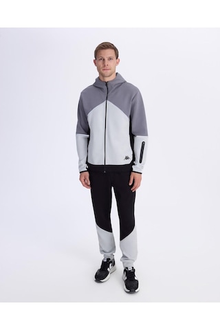 Kappa Authentıc Nısty Full Zıp Grey Lt-grey Steel-black Full Zıp Gri