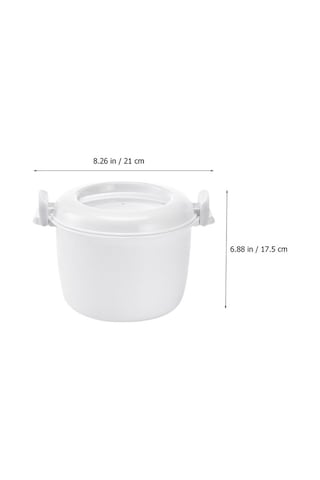 1 Takım Mikrodalga Pirinç Pişirici Kaşıkla Kullanışlı Çok Fonksiyonlu Mikrodalga Pirinç Pişirici Kahverengi - Krem