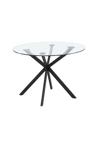 Zalika Siyah Metal&cam Yuvarlak Yemek Masası