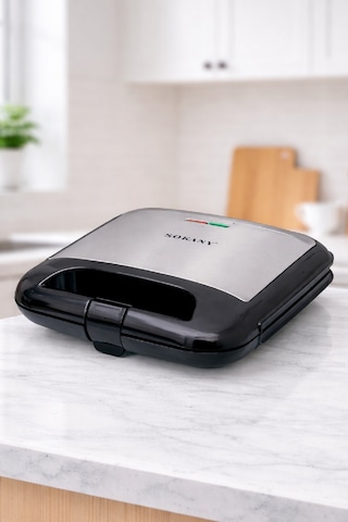 Sokany SK-08053 1200 W Yapışmaz Plakalı Dikey Saklanabilir Mini Tost Makinesi