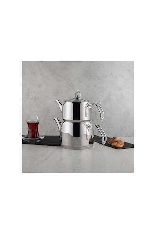 Modern Mini Küçük Boy 0.8-1.6 Lt. Paslanmaz Çelik Çaydanlık Takımı Genel