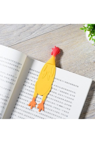 5 Adet Silikon Kitap Ayracı, Tavuk Desenli Öğrenci Kitap Ayracı
