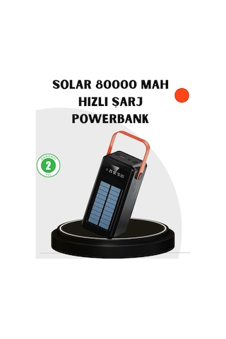 Powerbank Hızlı Şarj Solar Güneş Enerjili Çok Girişli Çok Renkli