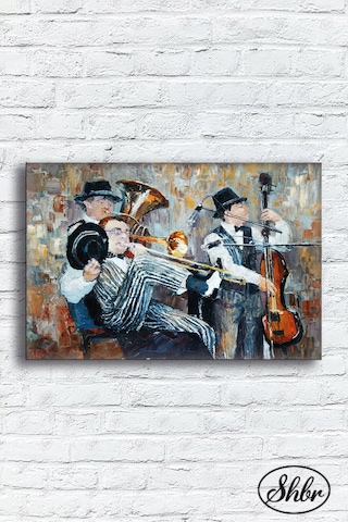 Tekli Yatay Dekoratif Kanvas Tablo Salon Yatak Odası Kafe Ofis Orkestra Duvar Tablosu