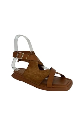 Kemal Tanca 862 M-634 Kadın Hakiki Deri Sandalet Taba