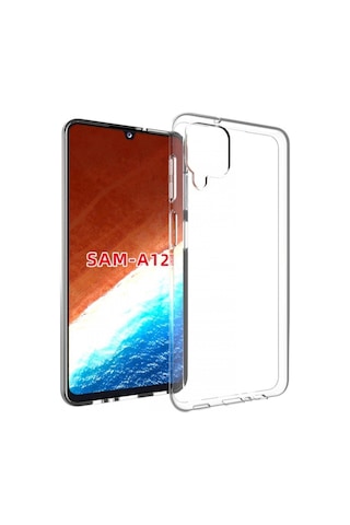 Samsung Galaxy Uyumlu A12 Kılıf Ultra Ince Esnek Süper Silikon 0.3mm R66788:şeffaf