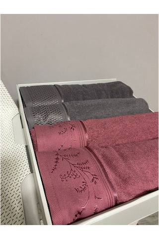 Özdilek Ditsy Best Set Hamam Seti Mürdüm - Antrasit 5275 Özdilek Ditsy Best Set Hamam Seti Mürdüm - Antrasit 5275