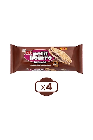 Eti Kakaolu Fındık Kremalı Petibör Bisküvi 4 x 270 G
